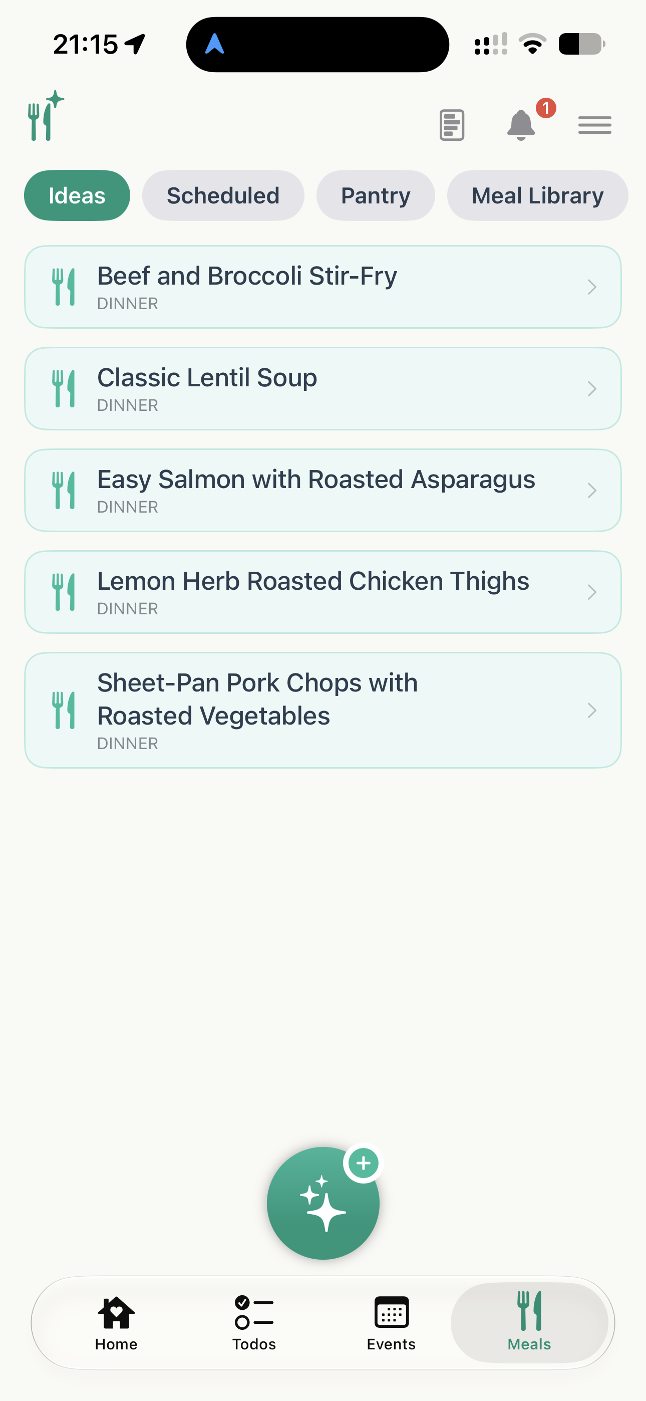 AI meal planner with dinner ideas